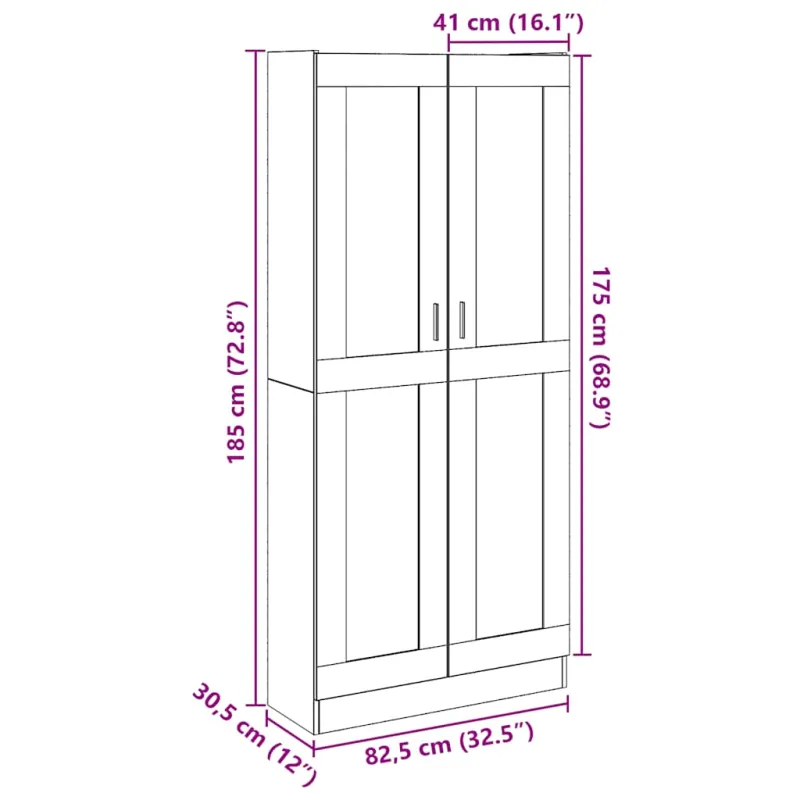Highboard Artisan ąžuolas 82,5x30,5x185 cm inžinerinė mediena