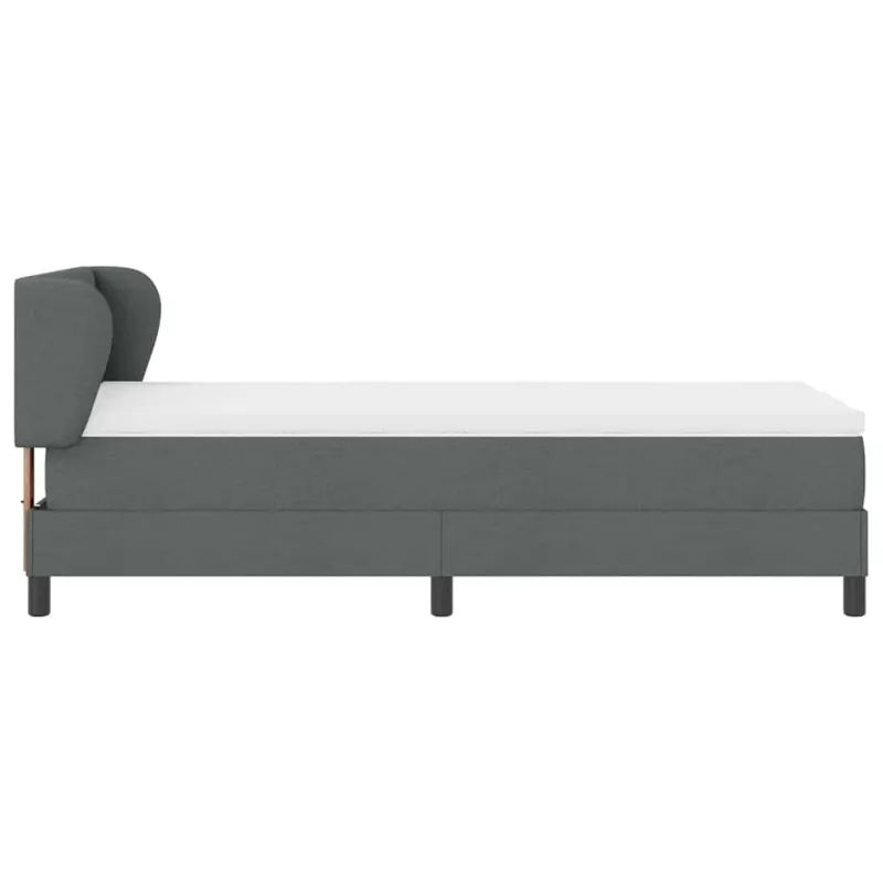 Kiemas lova su čiužiniu Tamsiai pilka 80 x 200 cm audinys