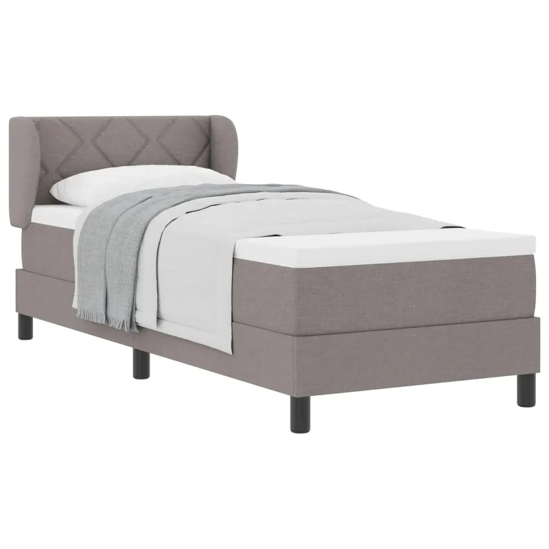 Kiemas lova su čiužiniu su galvūgalio Taupe 80 x 200 cm audinys