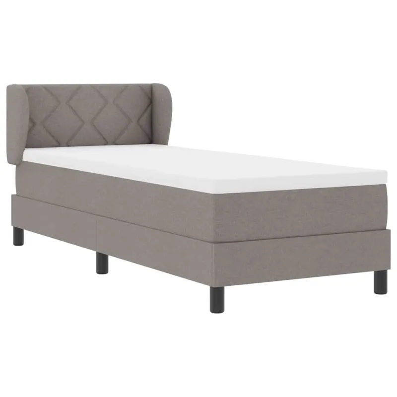 Kiemas lova su čiužiniu su galvūgalio Taupe 80 x 200 cm audinys