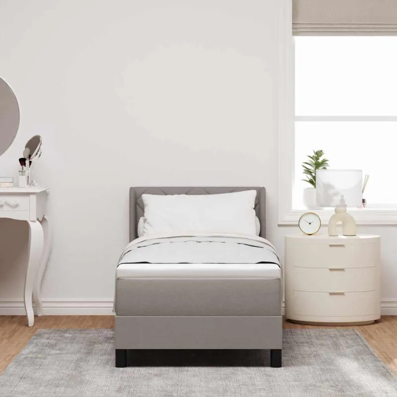 Kiemas lova su galvūgalio Taupe 200 x 80 cm audinys