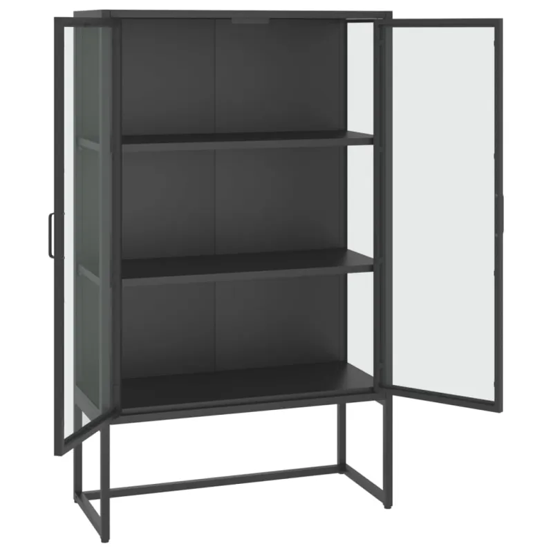 Aukšta spintelė, antracito, 80x35x135cm, plienas ir stiklas