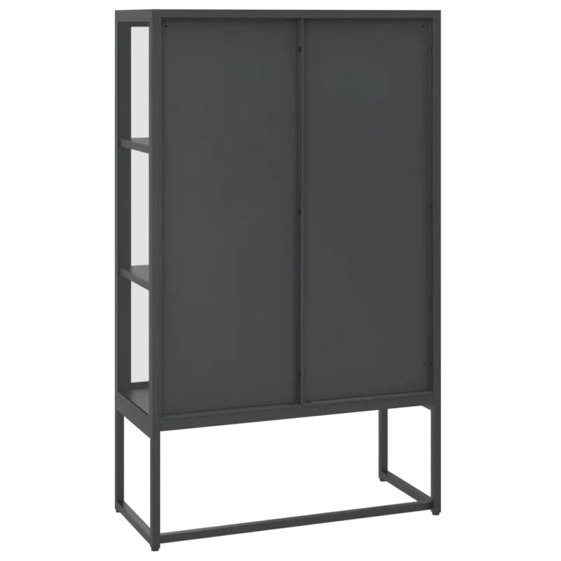Aukšta spintelė, antracito, 80x35x135cm, plienas ir stiklas