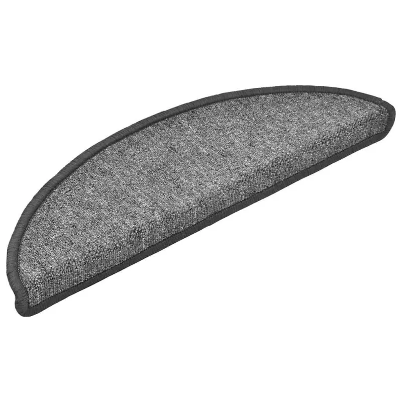 Laiptų kilimėliai, 30 vnt., 56x17x3 cm, tamsiai pilki, pusapvaliai