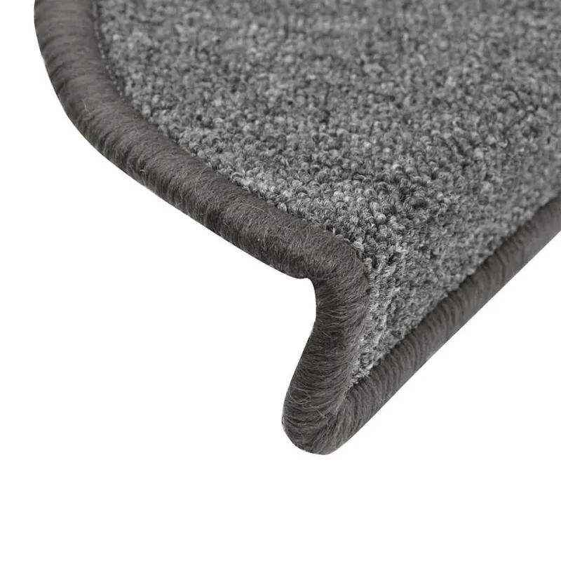 Laiptų kilimėliai, 30 vnt., 56x17x3 cm, tamsiai pilki, pusapvaliai