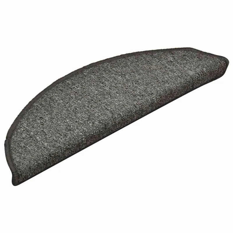 Laiptų kilimėliai, 30 vnt., 56x17x3 cm, tamsiai pilki, pusapvaliai