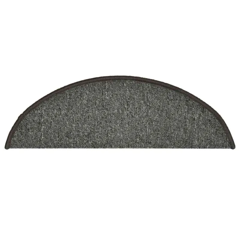 Laiptų kilimėliai, 30 vnt., 56x17x3 cm, tamsiai pilki, pusapvaliai