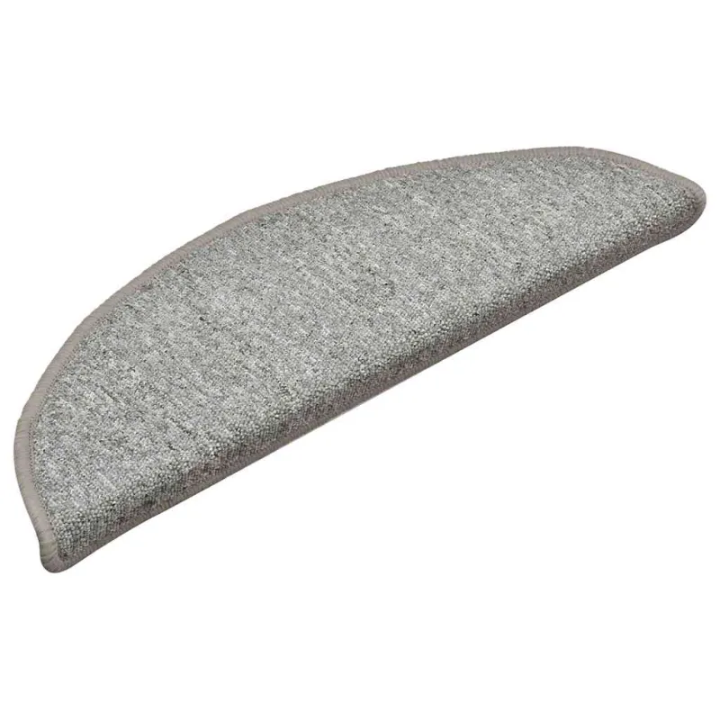 Laiptų kilimėliai, 30 vnt., 56x17x3 cm, šviesiai pilki, pusapvaliai