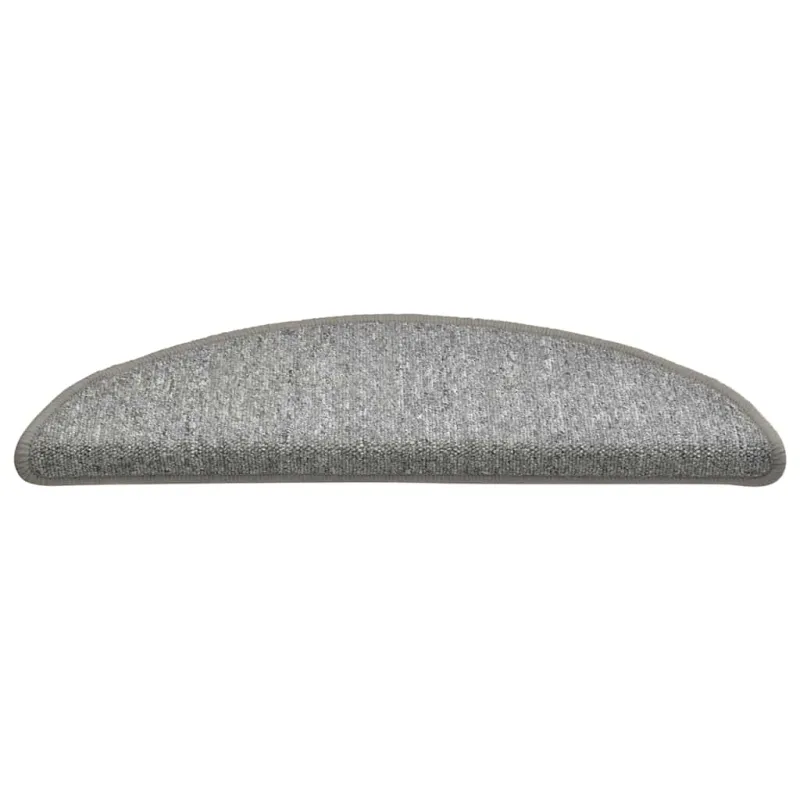 Laiptų kilimėliai, 30 vnt., 56x17x3 cm, šviesiai pilki, pusapvaliai