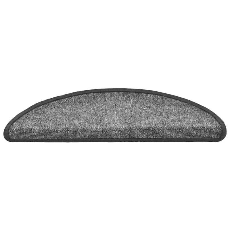 Laiptų kilimėliai, 20 vnt., 56x17x3 cm, tamsiai pilki, pusapvaliai