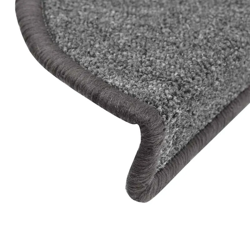 Laiptų kilimėliai, 20 vnt., 56x17x3 cm, tamsiai pilki, pusapvaliai