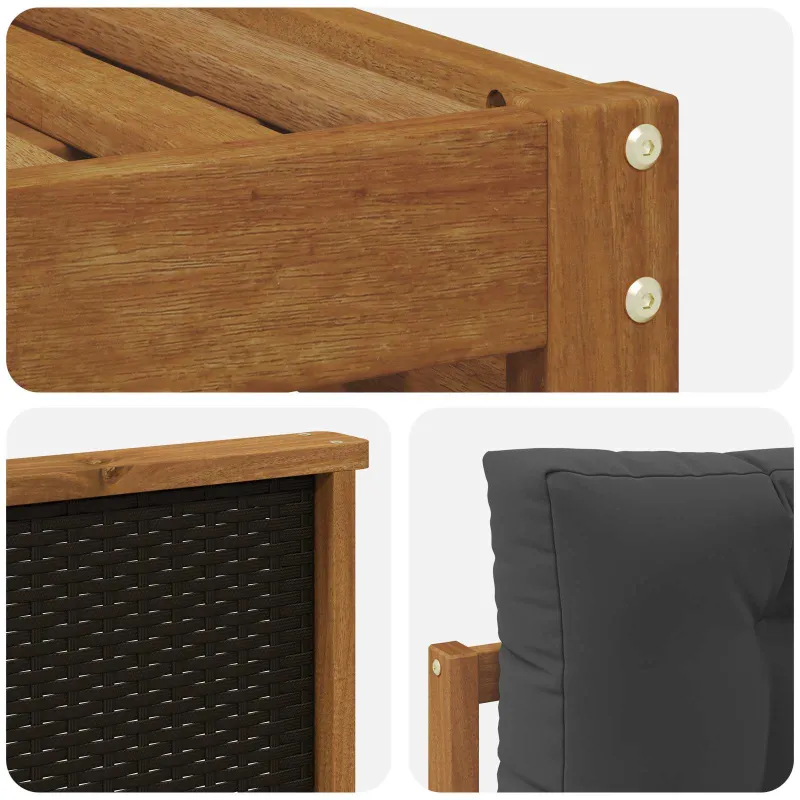 Lauko sofos komplektas 8 pcs Natūralus ir antracitas