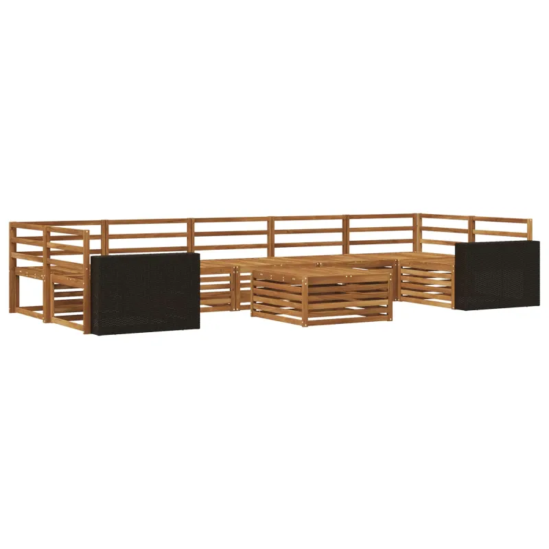 Lauko sofos komplektas 8 pcs Natūrali Kietos akacijos mediena