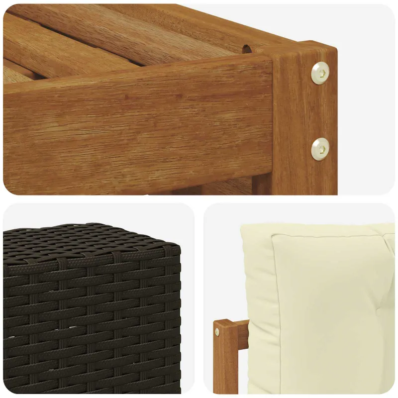 Lauko sofos komplektas 8 pcs Natūralus ir grietinėlė