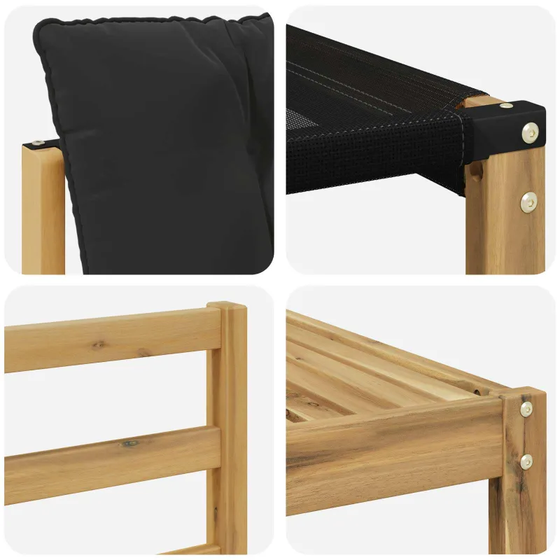 Lauko sofos komplektas 5 pcs Balta ir juoda 79 x 79 x 37 cm