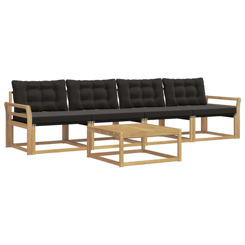 Lauko sofos komplektas 5 pcs Balta ir juoda 79 x 79 x 37 cm