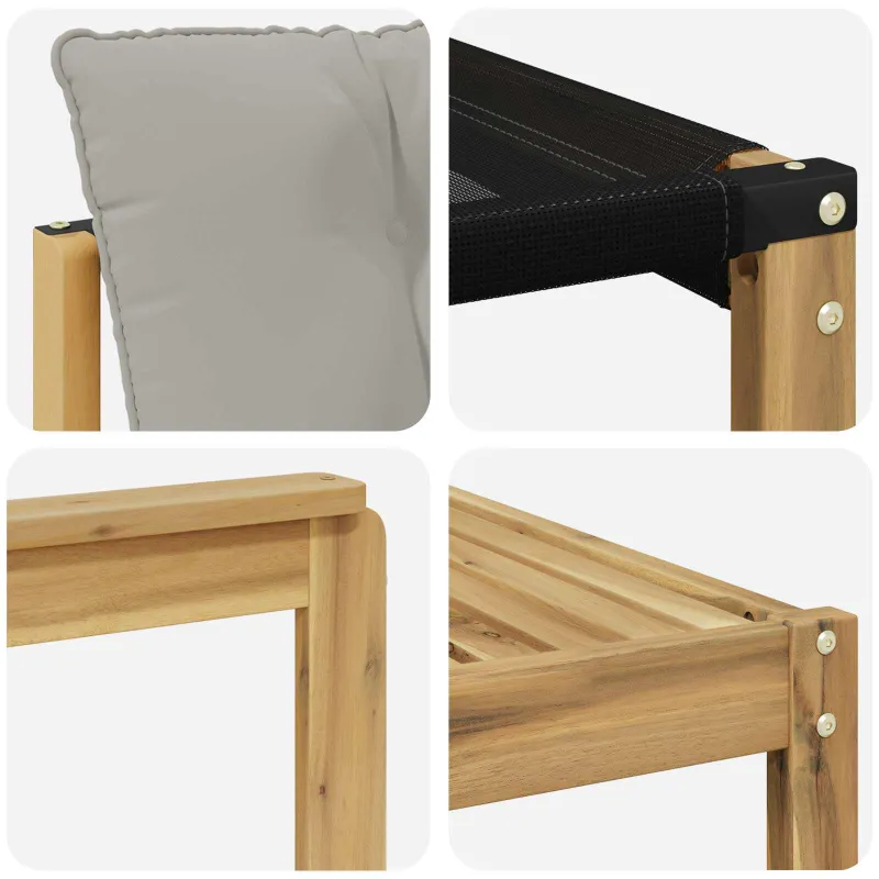 Lauko sofos komplektas 7 pcs Balta ir šviesiai pilka