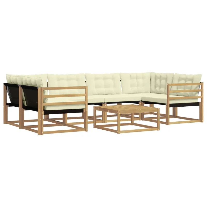 Lauko sofos komplektas 7 pcs Balta ir kreminė 79 x 79 x 37 cm