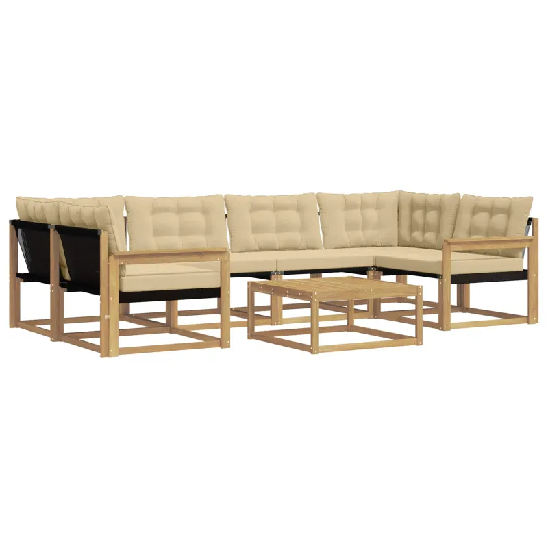 Lauko sofos komplektas 7 pcs Balta ir kreminė 79 x 79 x 37 cm
