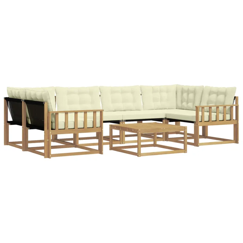 Lauko sofos komplektas 7 pcs Balta ir kreminė 79 x 79 x 37 cm