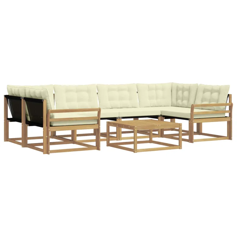 Lauko sofos komplektas 7 pcs Balta ir kreminė 79 x 79 x 37 cm