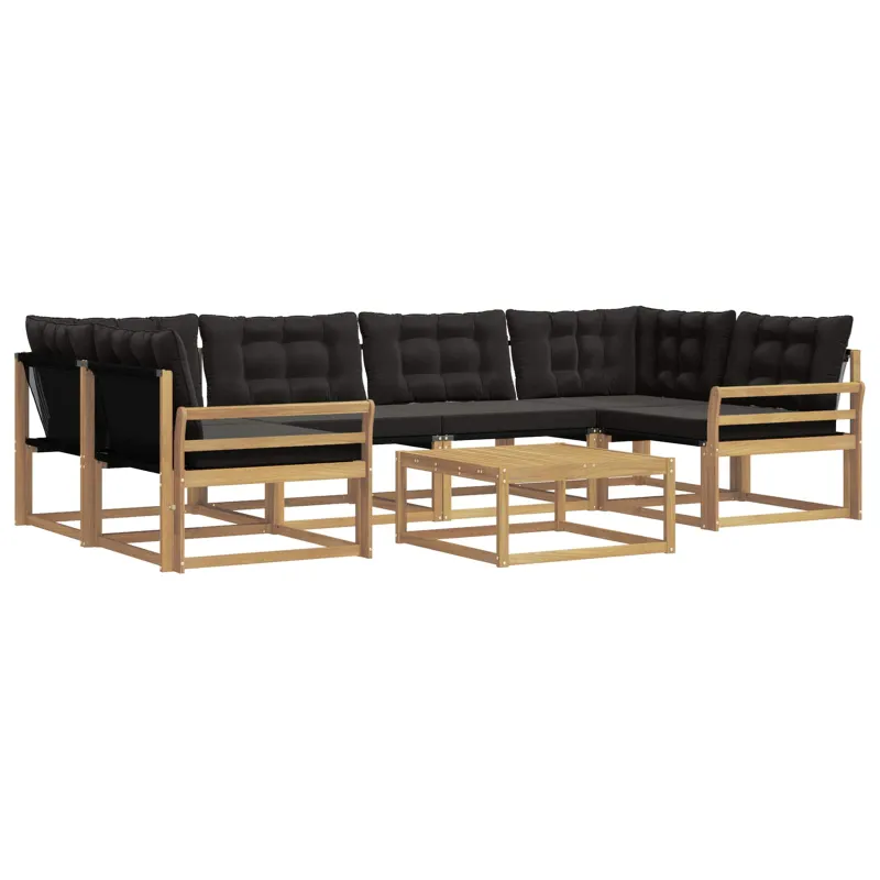 Lauko sofos komplektas 7 pcs Balta ir juoda 79 x 79 x 37 cm