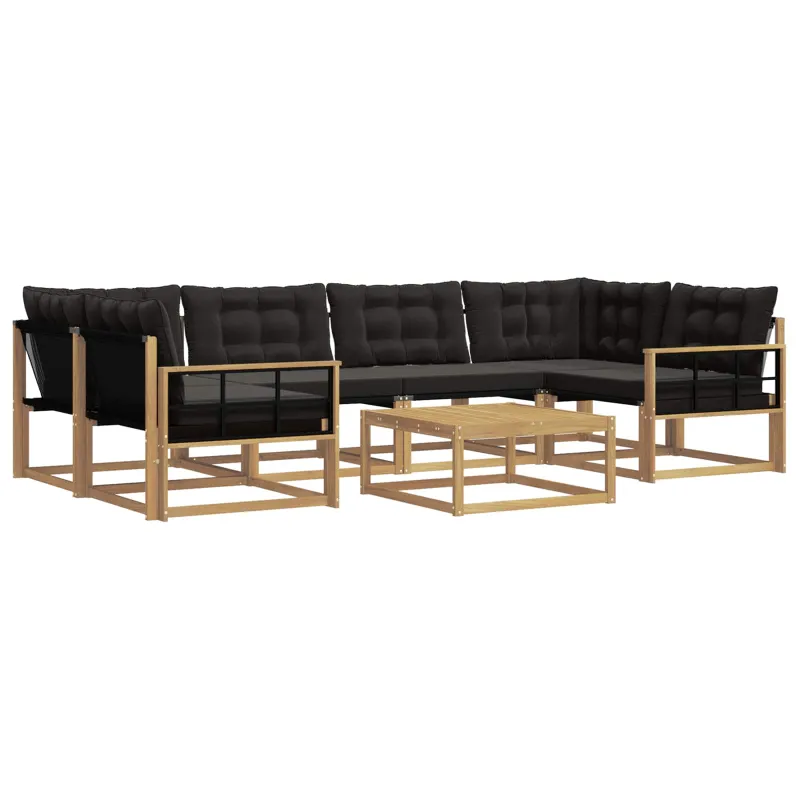 Lauko sofos komplektas 7 pcs Balta ir juoda 79 x 79 x 37 cm