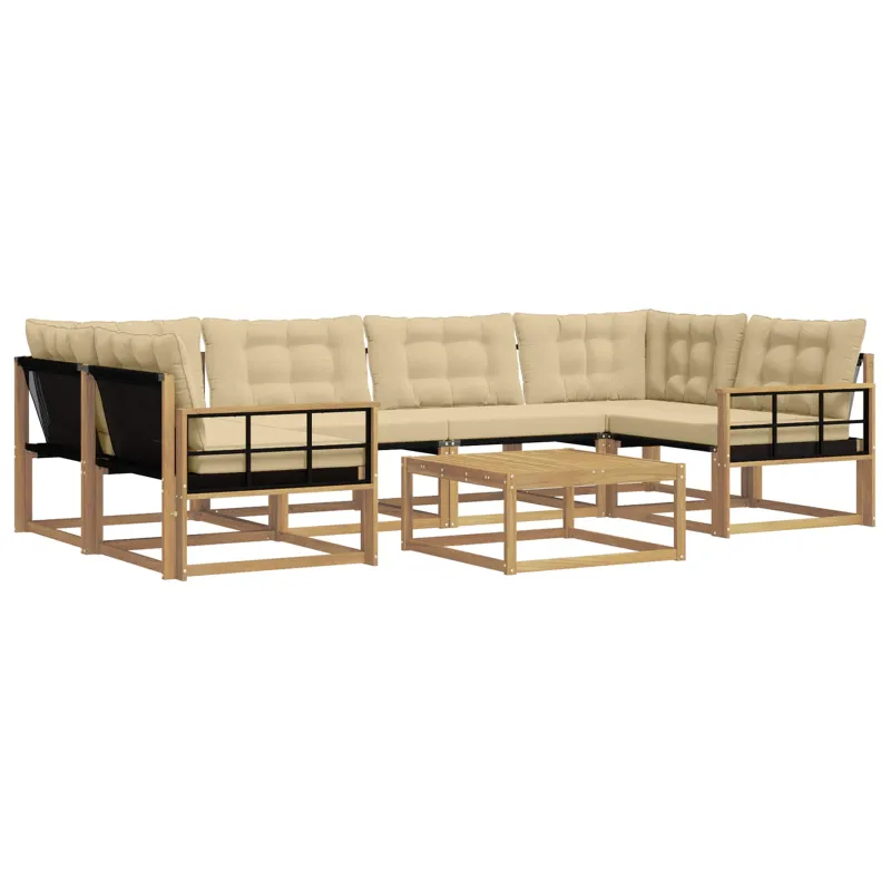 Lauko sofos komplektas 7 pcs Balta ir kreminė 79 x 79 x 37 cm
