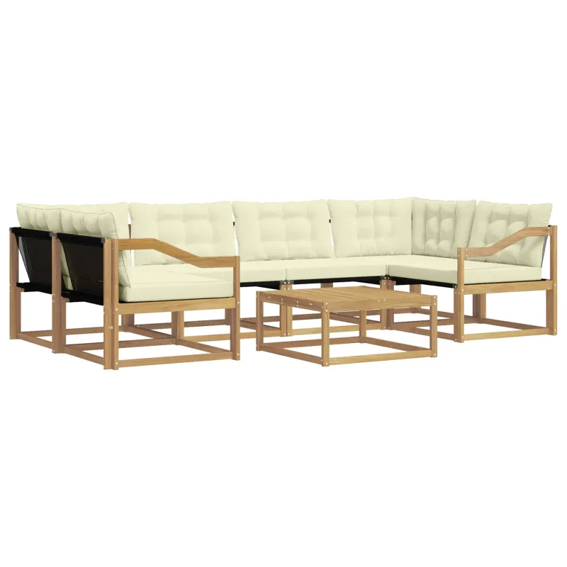 Lauko sofos komplektas 7 pcs Balta ir kreminė 79 x 79 x 37 cm