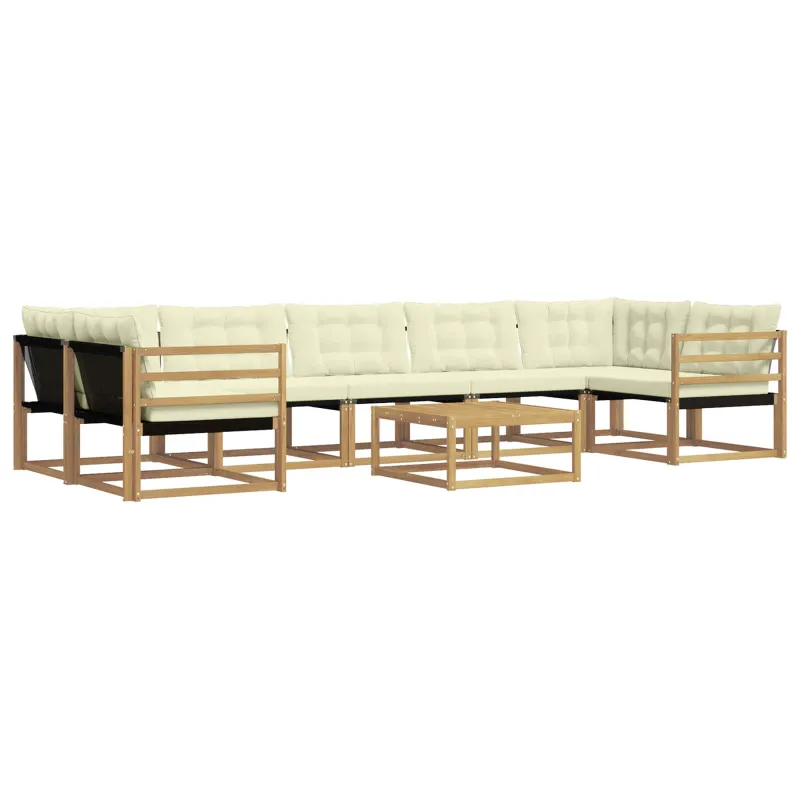 Lauko sofos komplektas 8 pcs Balta ir kreminė 79 x 79 x 37 cm