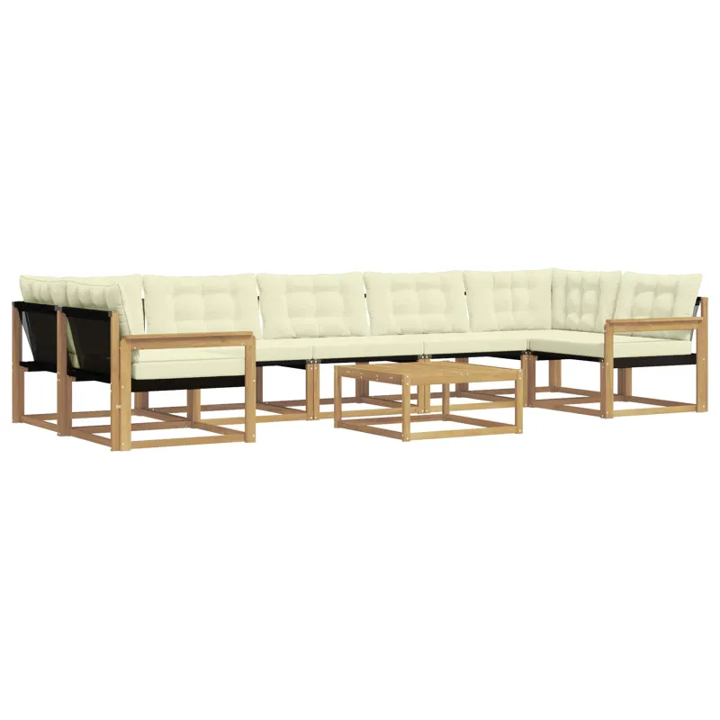 Lauko sofos komplektas 8 pcs Balta ir kreminė 79 x 79 x 37 cm