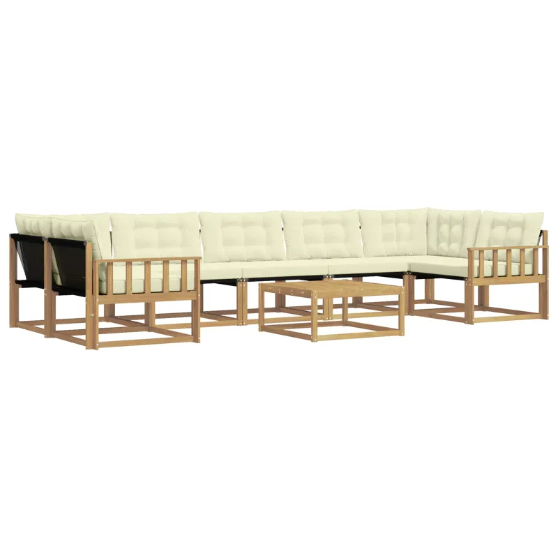 Lauko sofos komplektas 8 pcs Balta ir kreminė 79 x 79 x 37 cm