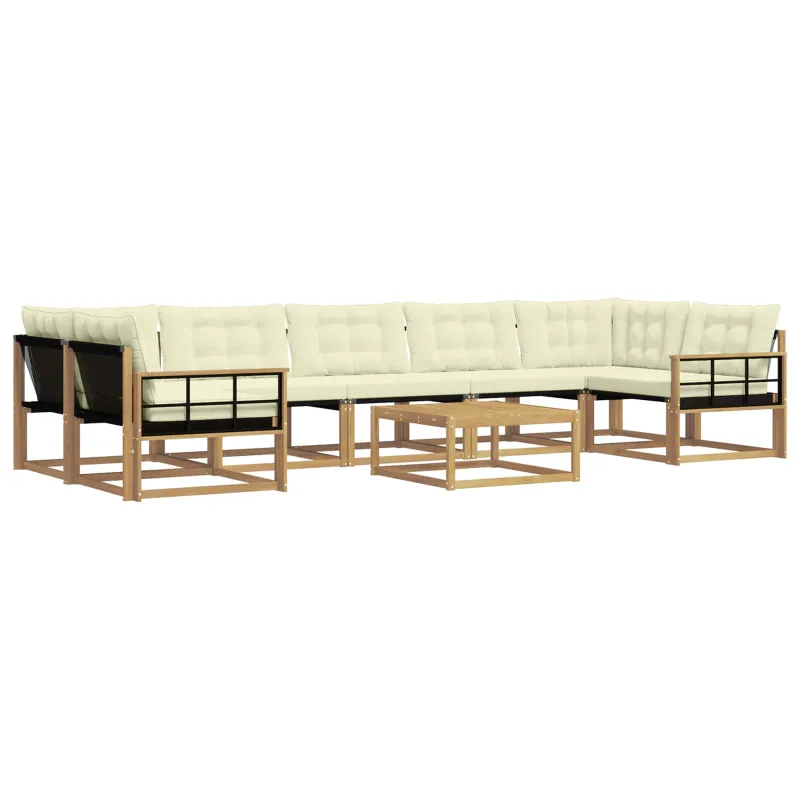 Lauko sofos komplektas 8 pcs Balta ir kreminė 79 x 79 x 37 cm