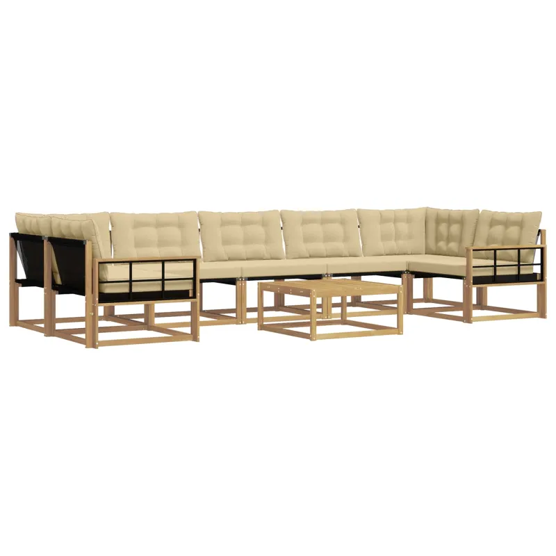 Lauko sofos komplektas 8 pcs Balta ir kreminė 79 x 79 x 37 cm