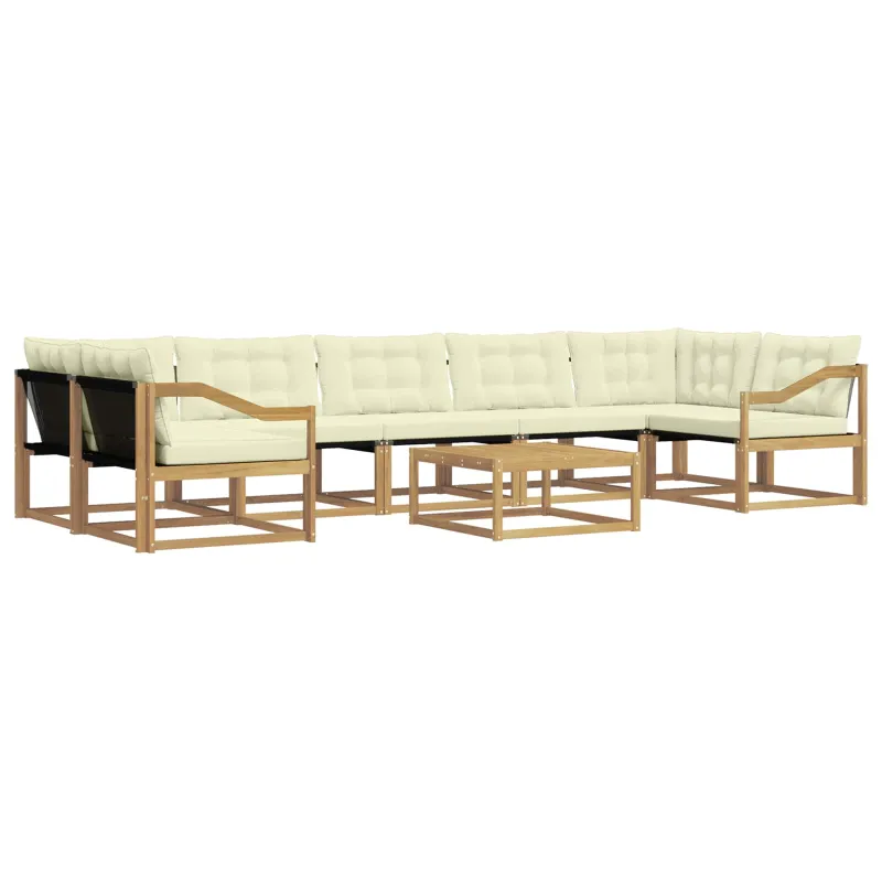 Lauko sofos komplektas 8 pcs Balta ir kreminė 79 x 79 x 37 cm