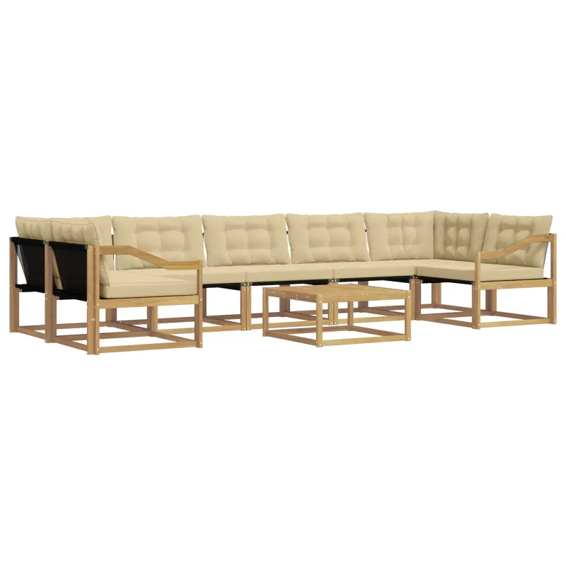 Lauko sofos komplektas 8 pcs Balta ir kreminė 79 x 79 x 37 cm