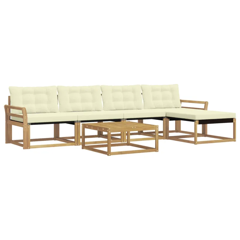 Lauko sofos komplektas 6 pcs Balta ir kreminė 79 x 79 x 37 cm