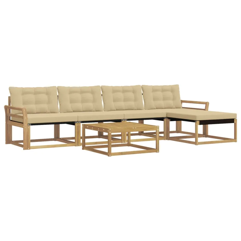 Lauko sofos komplektas 6 pcs Balta ir kreminė 79 x 79 x 37 cm