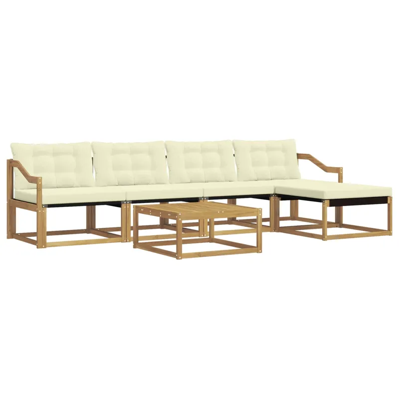 Lauko sofos komplektas 6 pcs Balta ir kreminė 79 x 79 x 37 cm