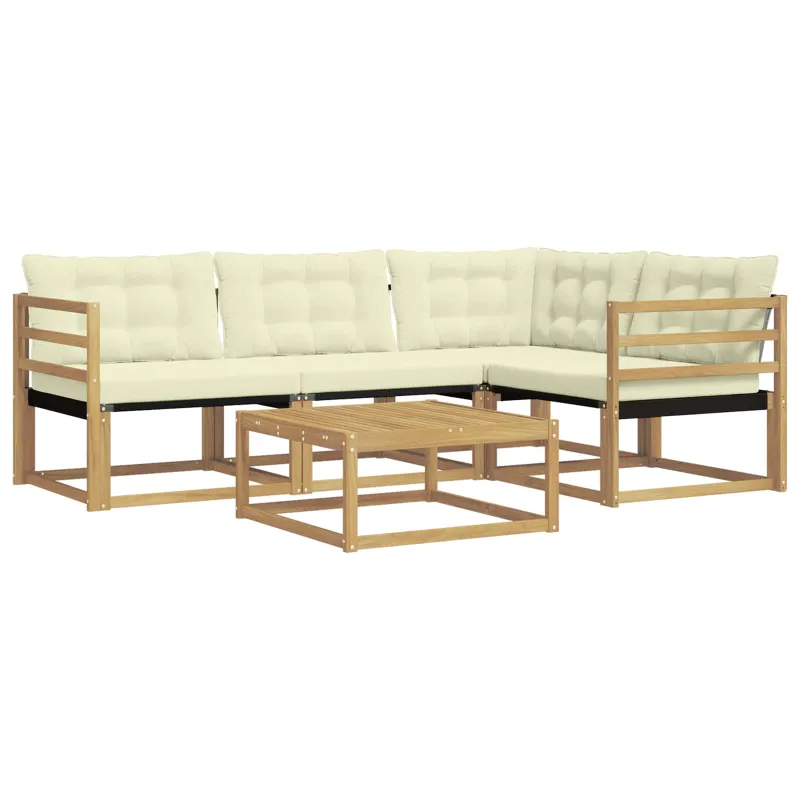 Lauko sofos komplektas 5 pcs Balta ir kreminė 79 x 79 x 37 cm