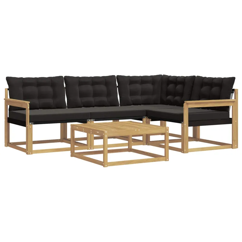 Lauko sofos komplektas 5 pcs Balta ir juoda 79 x 79 x 37 cm
