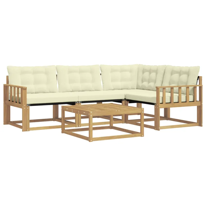 Lauko sofos komplektas 5 pcs Balta ir kreminė 79 x 79 x 37 cm