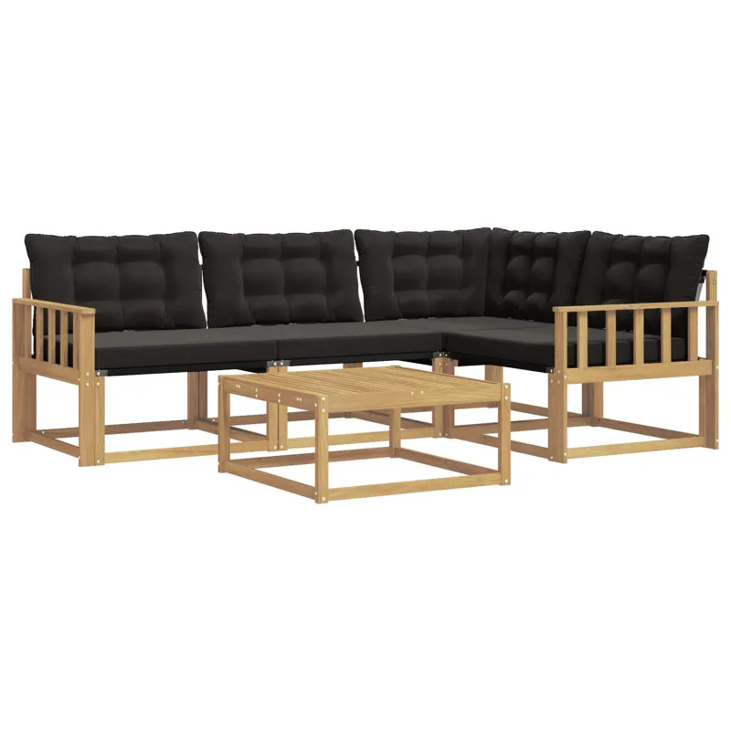 Lauko sofos komplektas 5 pcs Balta ir juoda 79 x 79 x 37 cm