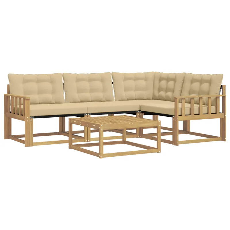 Lauko sofos komplektas 5 pcs Balta ir kreminė 79 x 79 x 37 cm
