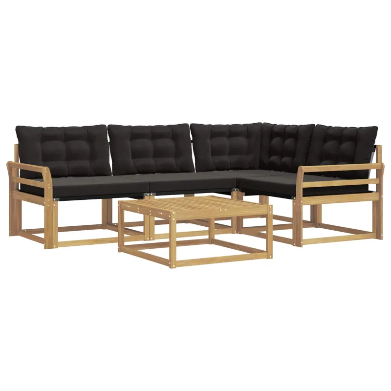 Lauko sofos komplektas 5 pcs Balta ir juoda 79 x 79 x 37 cm
