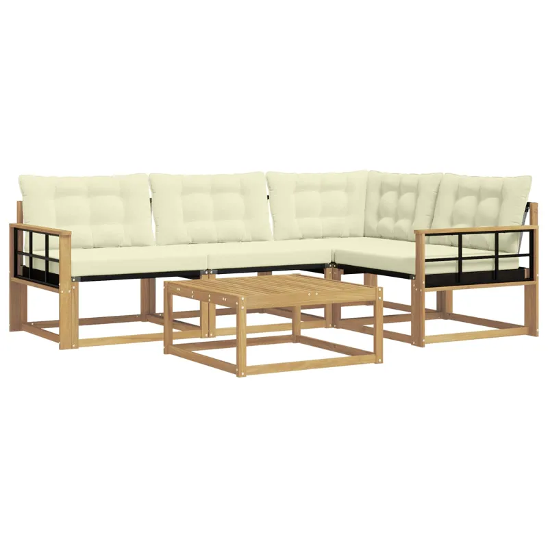 Lauko sofos komplektas 5 pcs Balta ir kreminė 79 x 79 x 37 cm