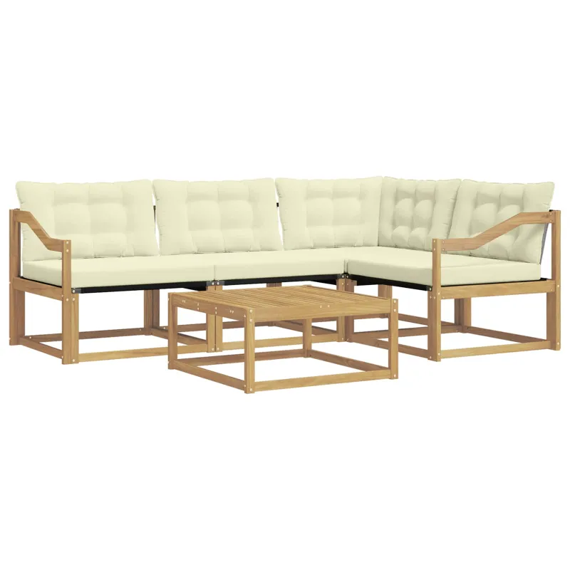 Lauko sofos komplektas 5 pcs Balta ir kreminė 79 x 79 x 37 cm