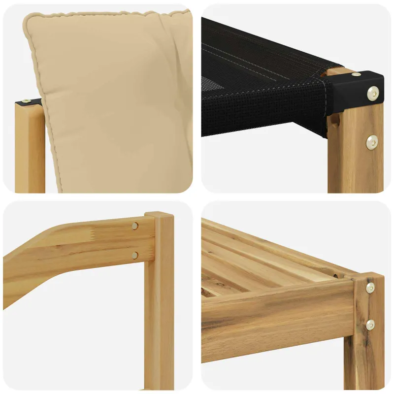 Lauko sofos komplektas 5 pcs Balta ir kreminė 79 x 79 x 37 cm