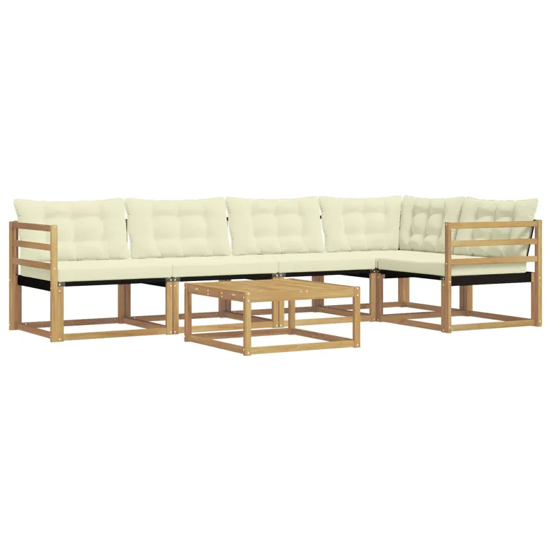 Lauko sofos komplektas 6 pcs Balta ir kreminė 79 x 79 x 37 cm