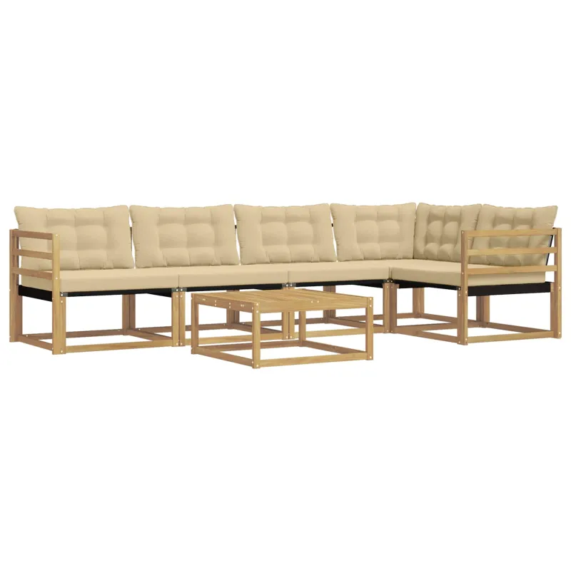 Lauko sofos komplektas 6 pcs Balta ir kreminė 79 x 79 x 37 cm